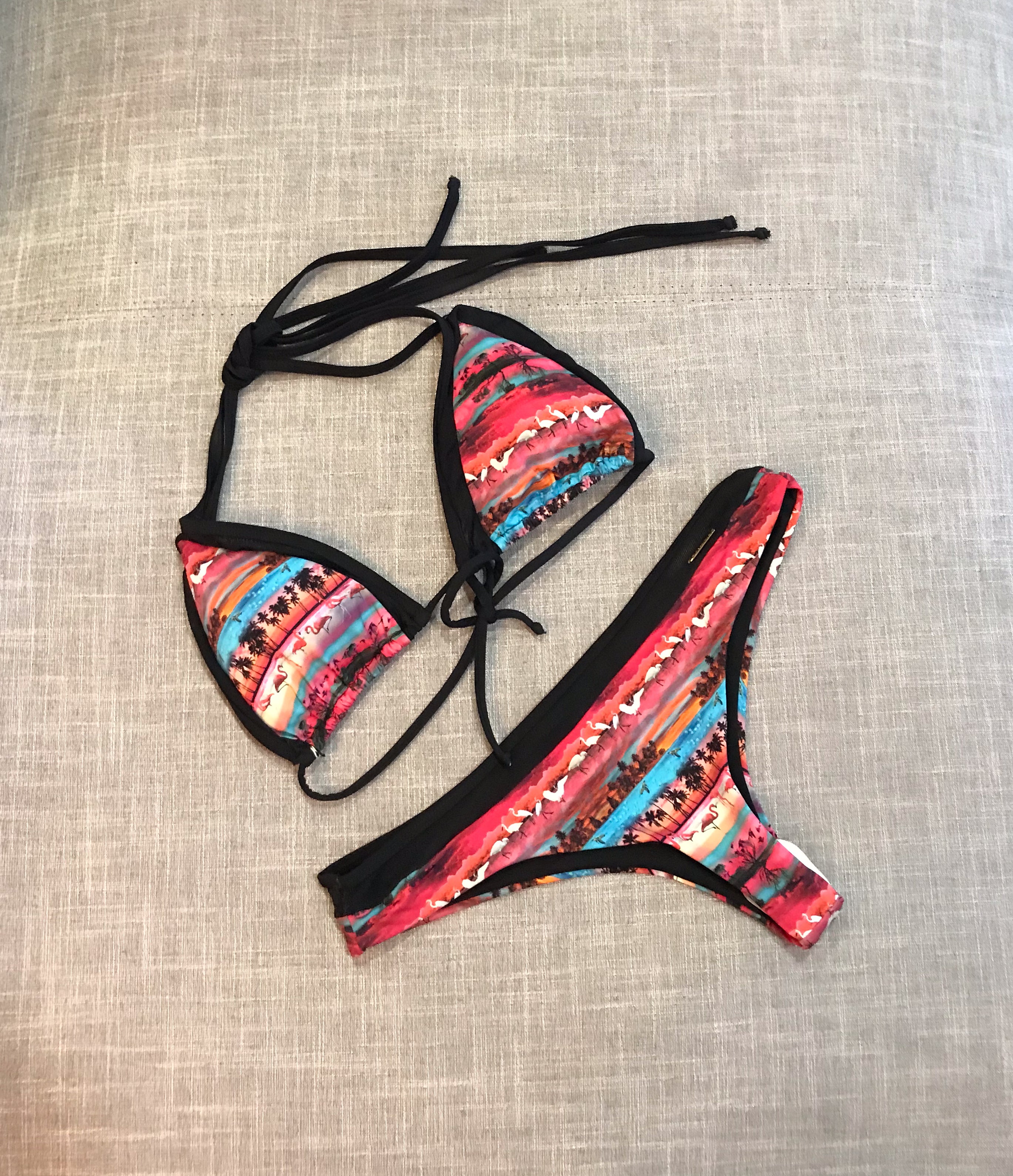 Swimsuit Bikini Triangulo Flamingos - L