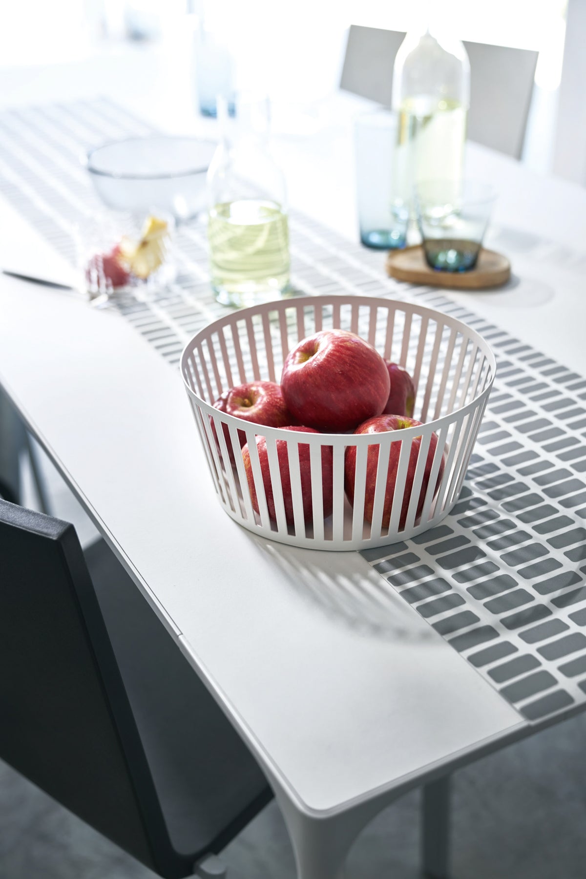 Striped Steel Fruit Basket