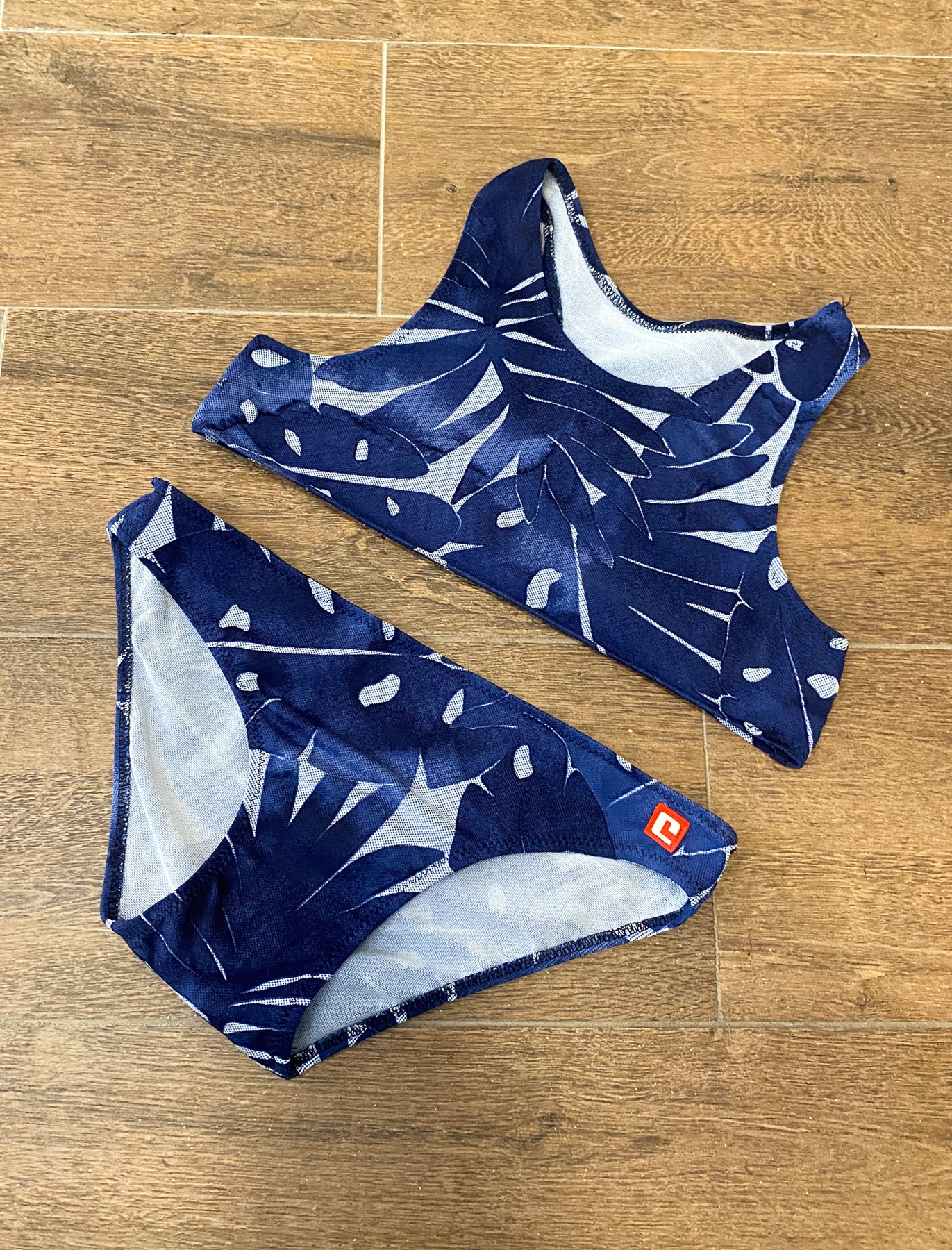 Blue Monstera Leaf Swimsuit