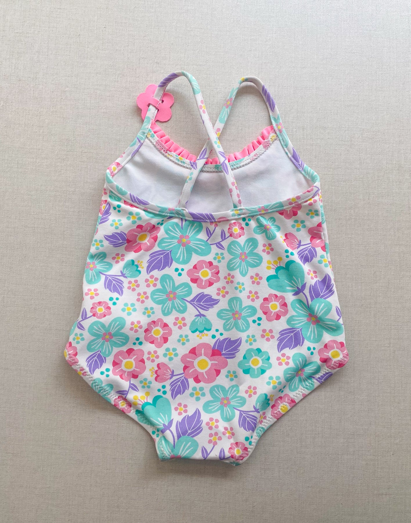 Pink and Turquoise Floral Swimwear