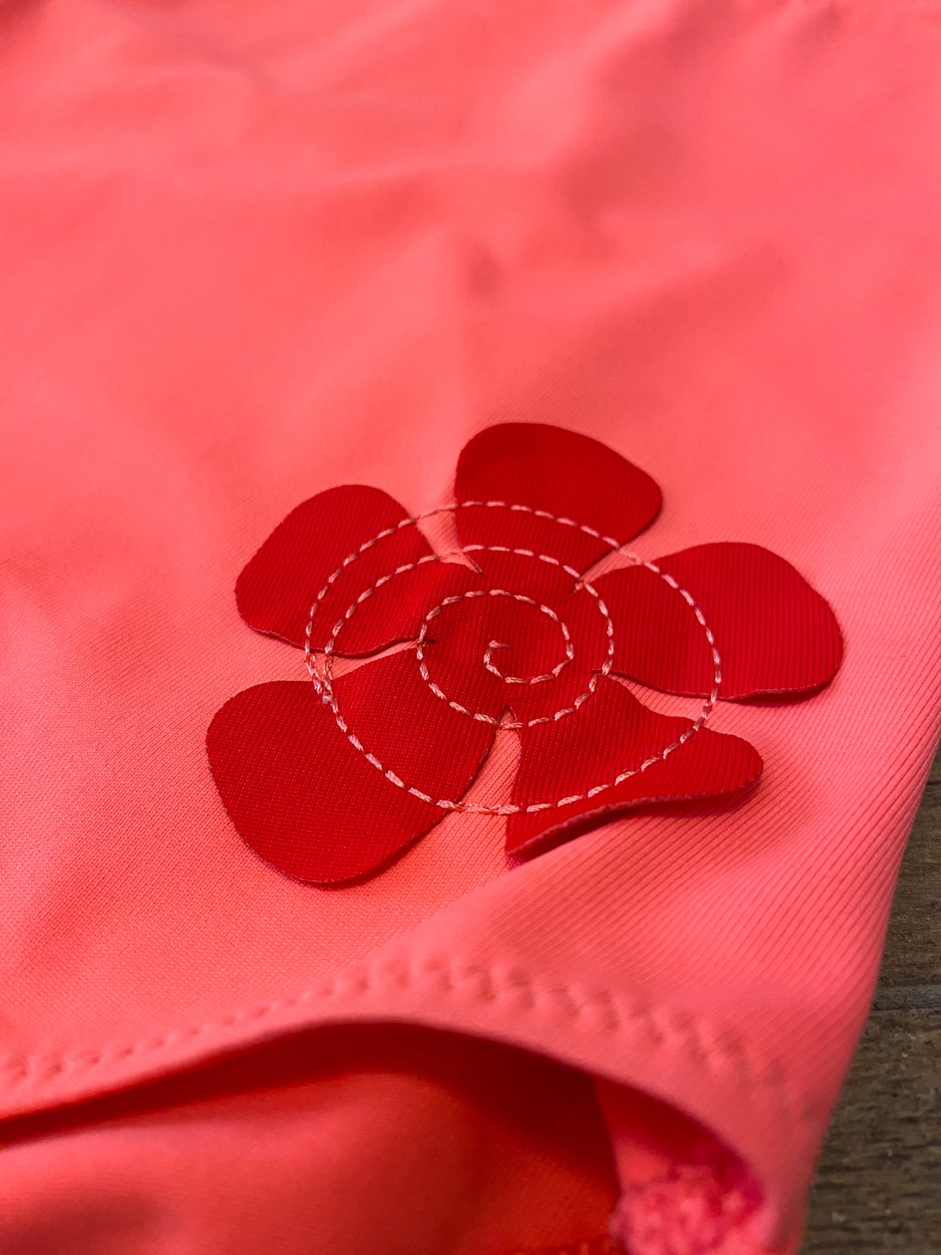 Pink and Red Flower Swimsuit