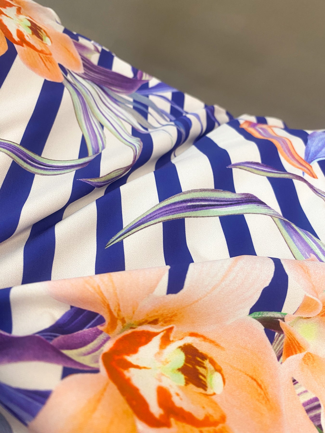 Floral And Striped L One Piece