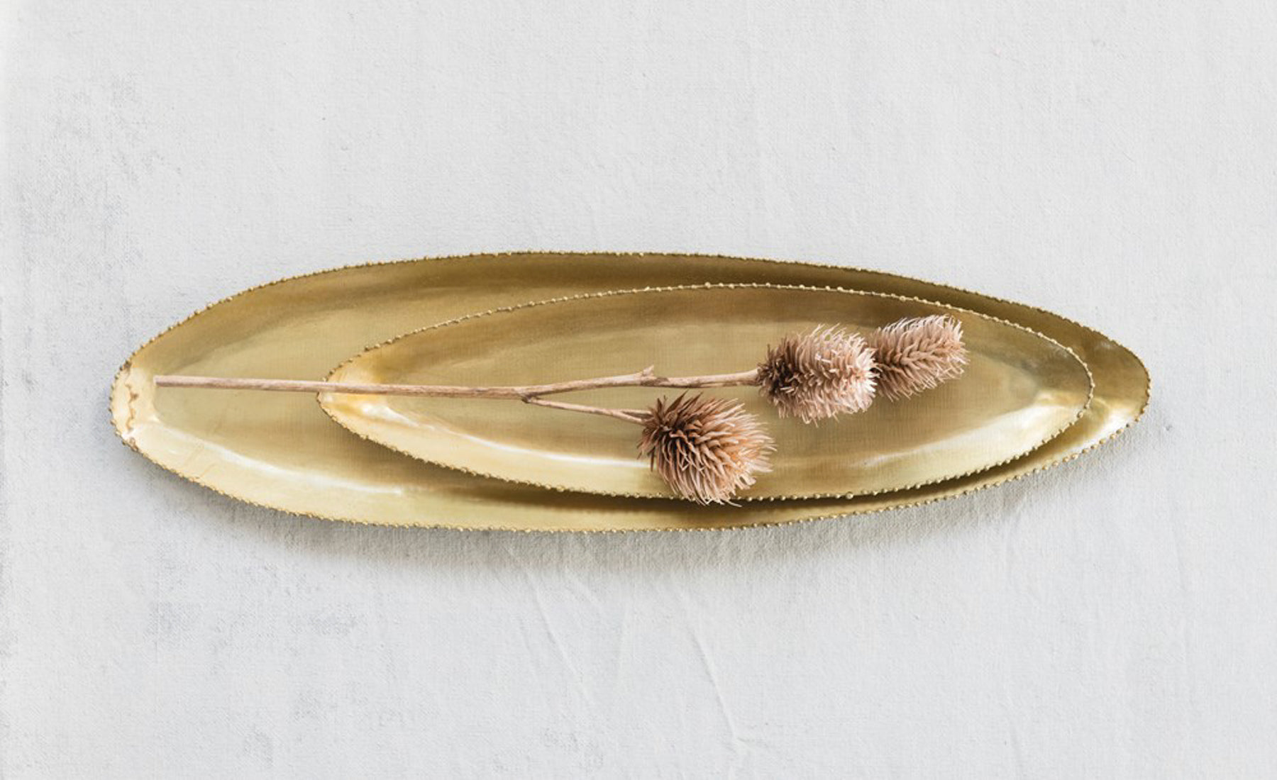 Beaded Edge Trays Brass