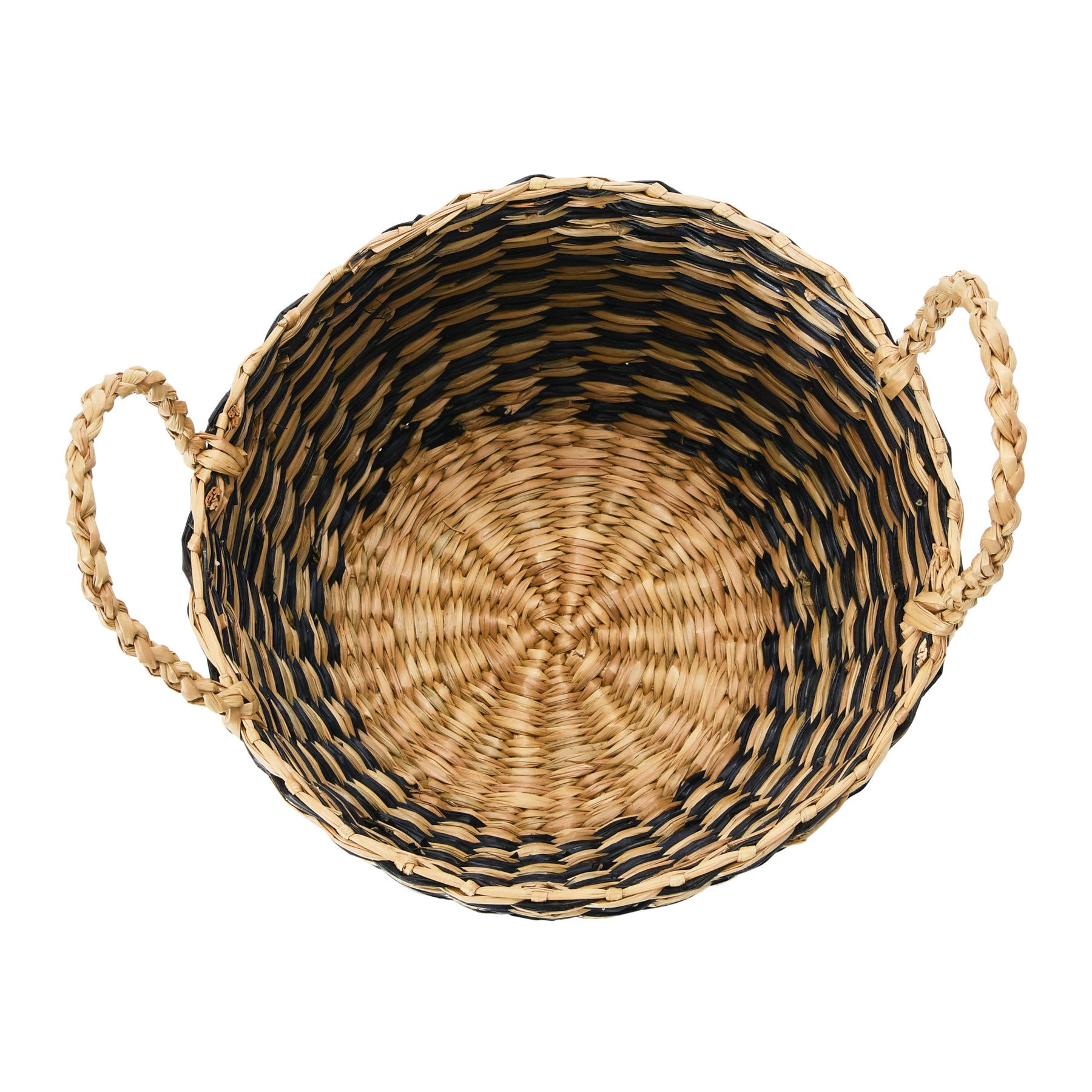 Natural Fiber Baskets w a dark purple tone - Set of 3