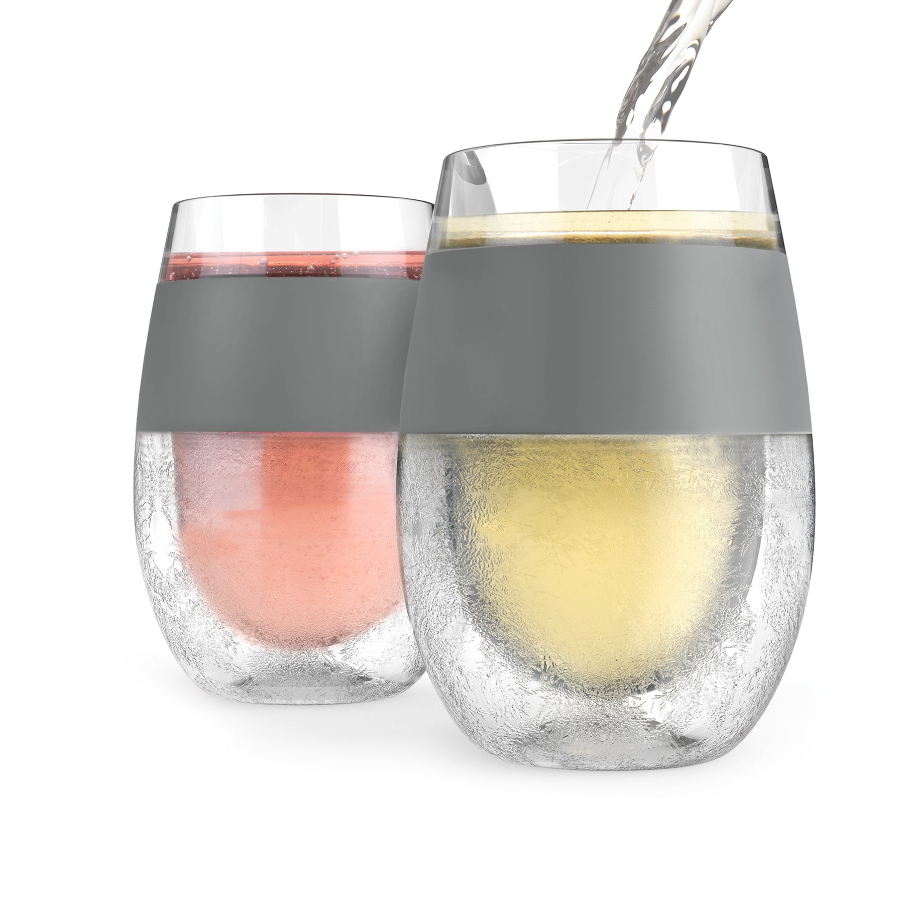 Wine Cooling cups - Set 2 Gray