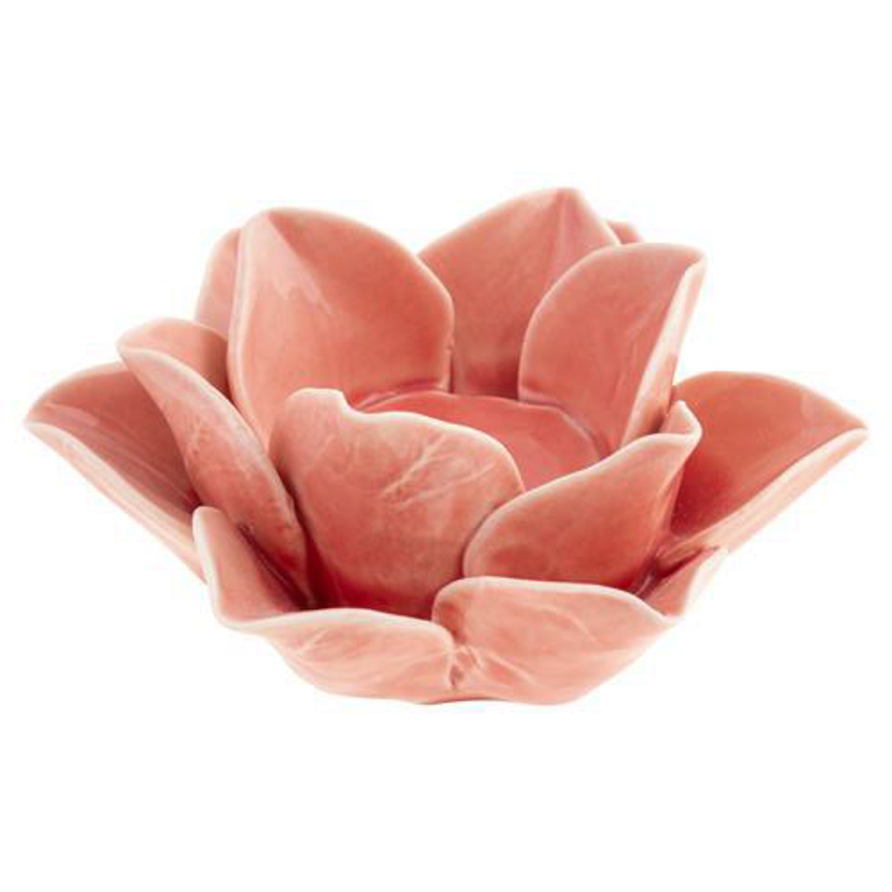 Lotus Floral Beige Porta Candela