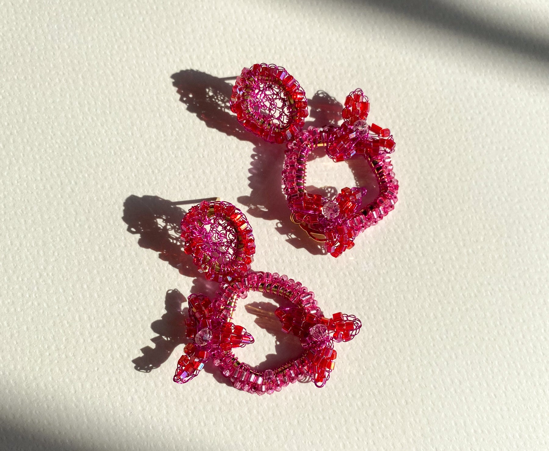 Pink Floral Earrings