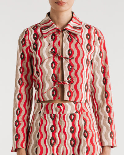FERNANDA STARS WAVES RED BLOUSE