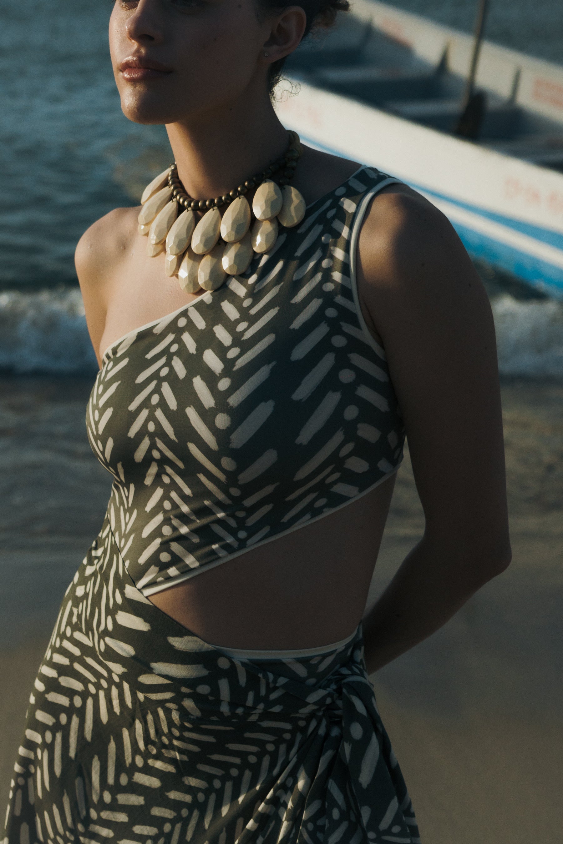 RAISA GREEN LINEE ONE PIECE FULL