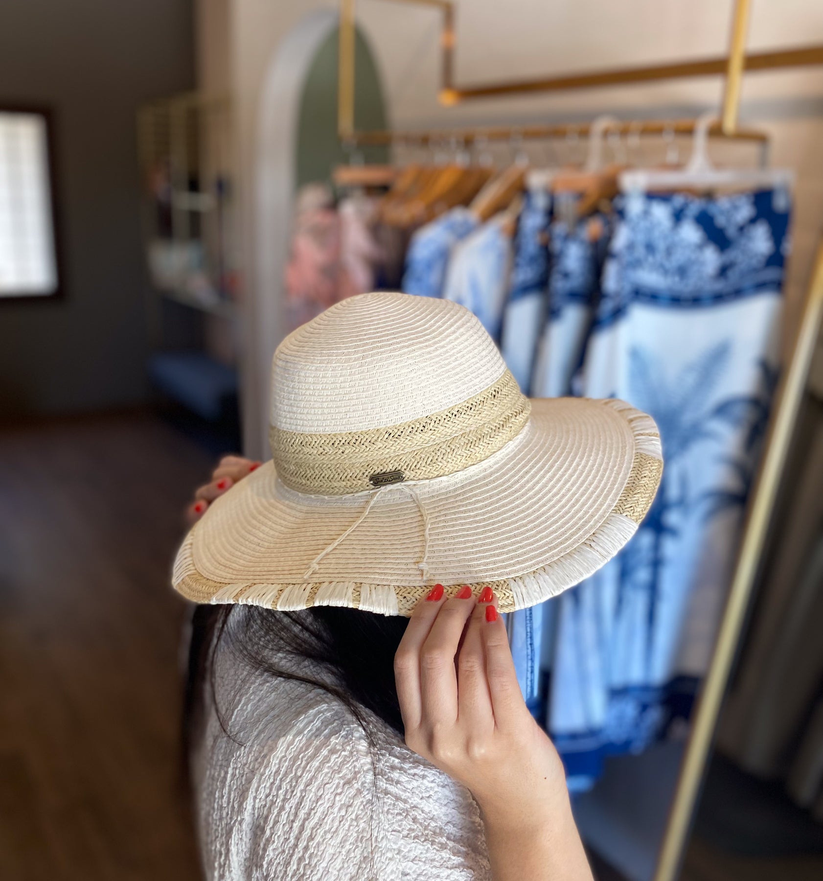 Ivory Baia Paperbraid Floppy Hat