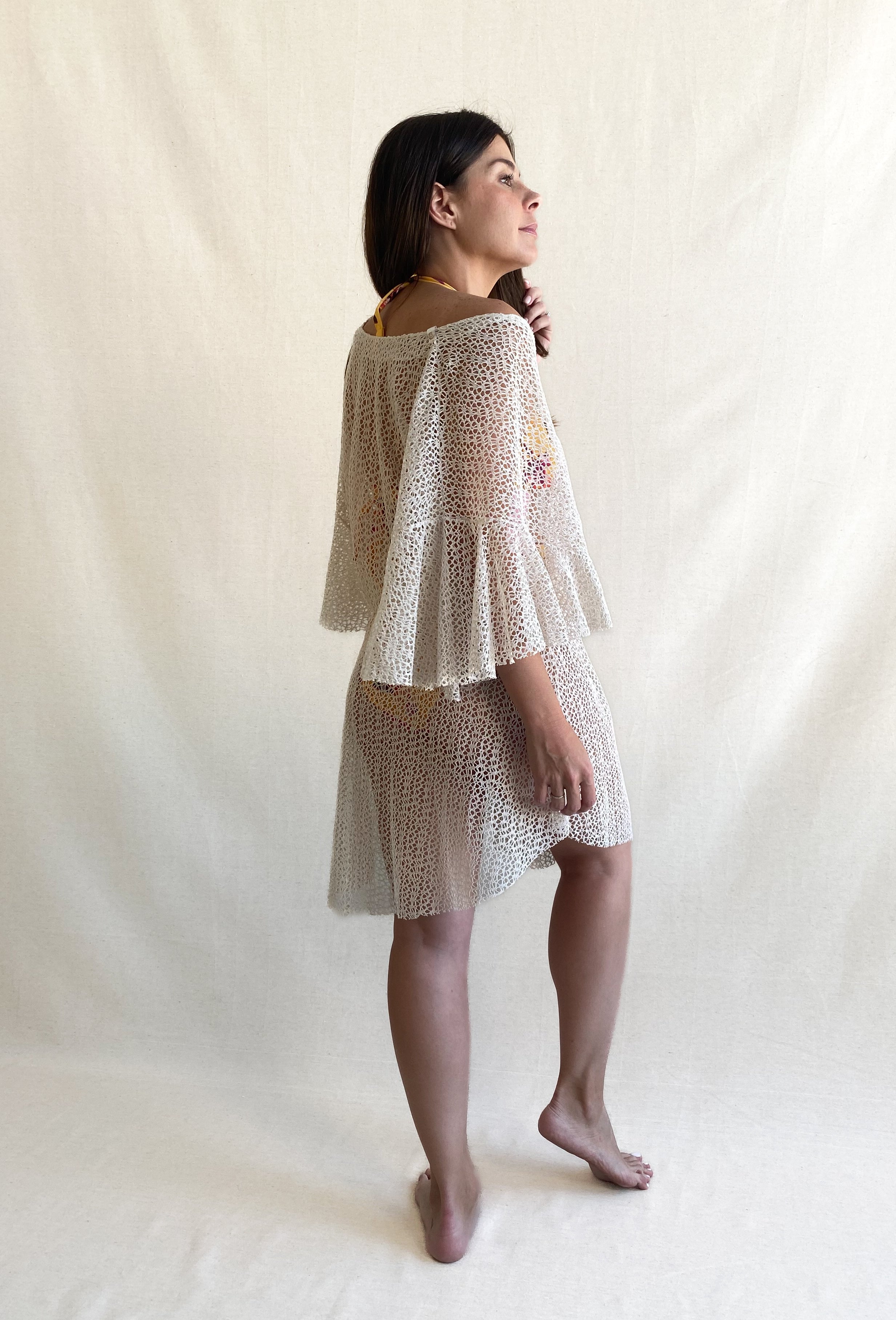 Salida Dana Vestido Corto Marfil