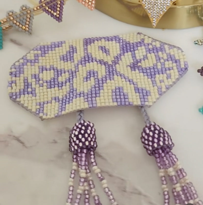 Pulsera Extra Gruesa Con Tassel Bordado