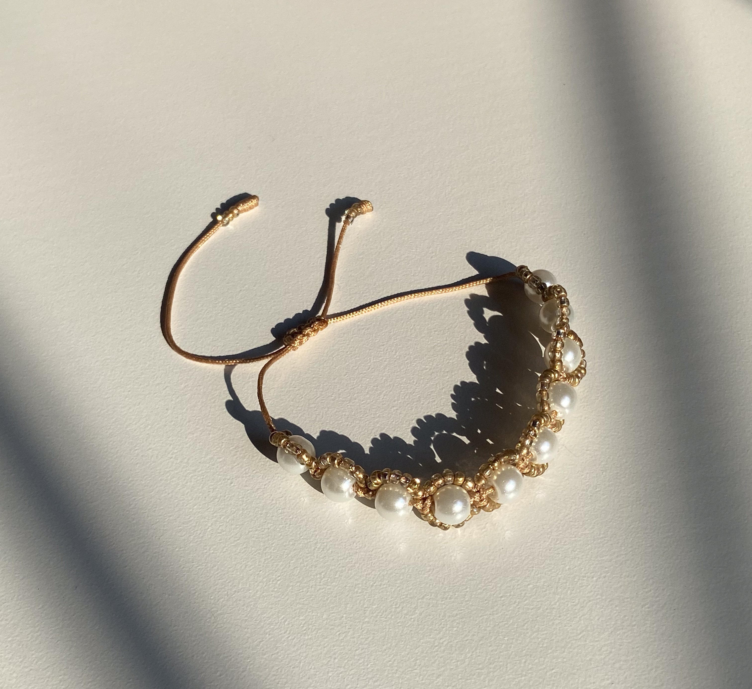 Pulsera Florecitas Con Centro Perla