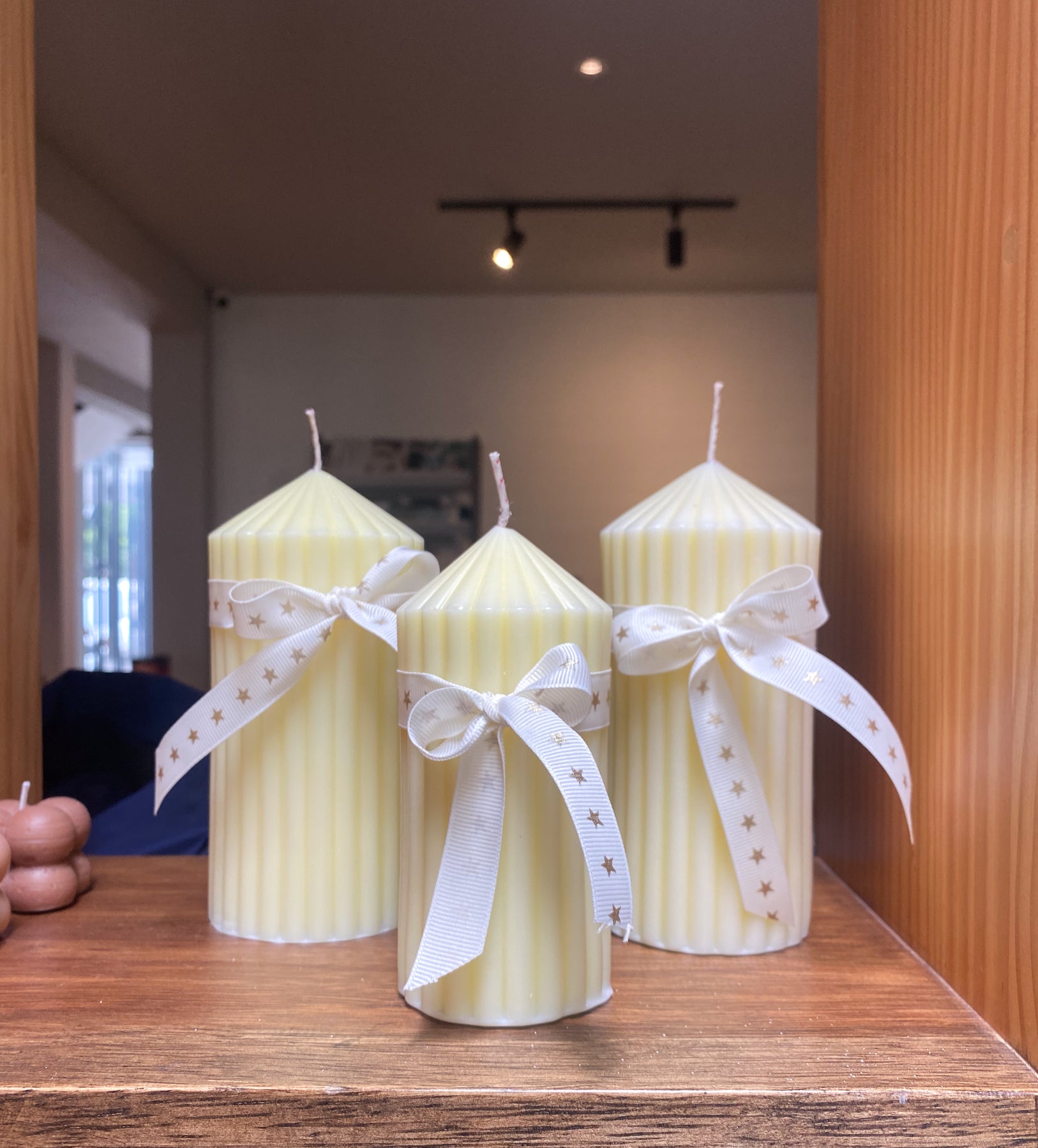 Set Candelas Tall Ribbed Pillars