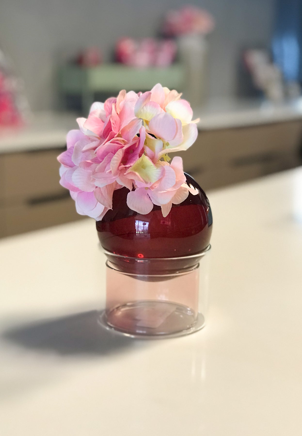 Double Round Glass Vase