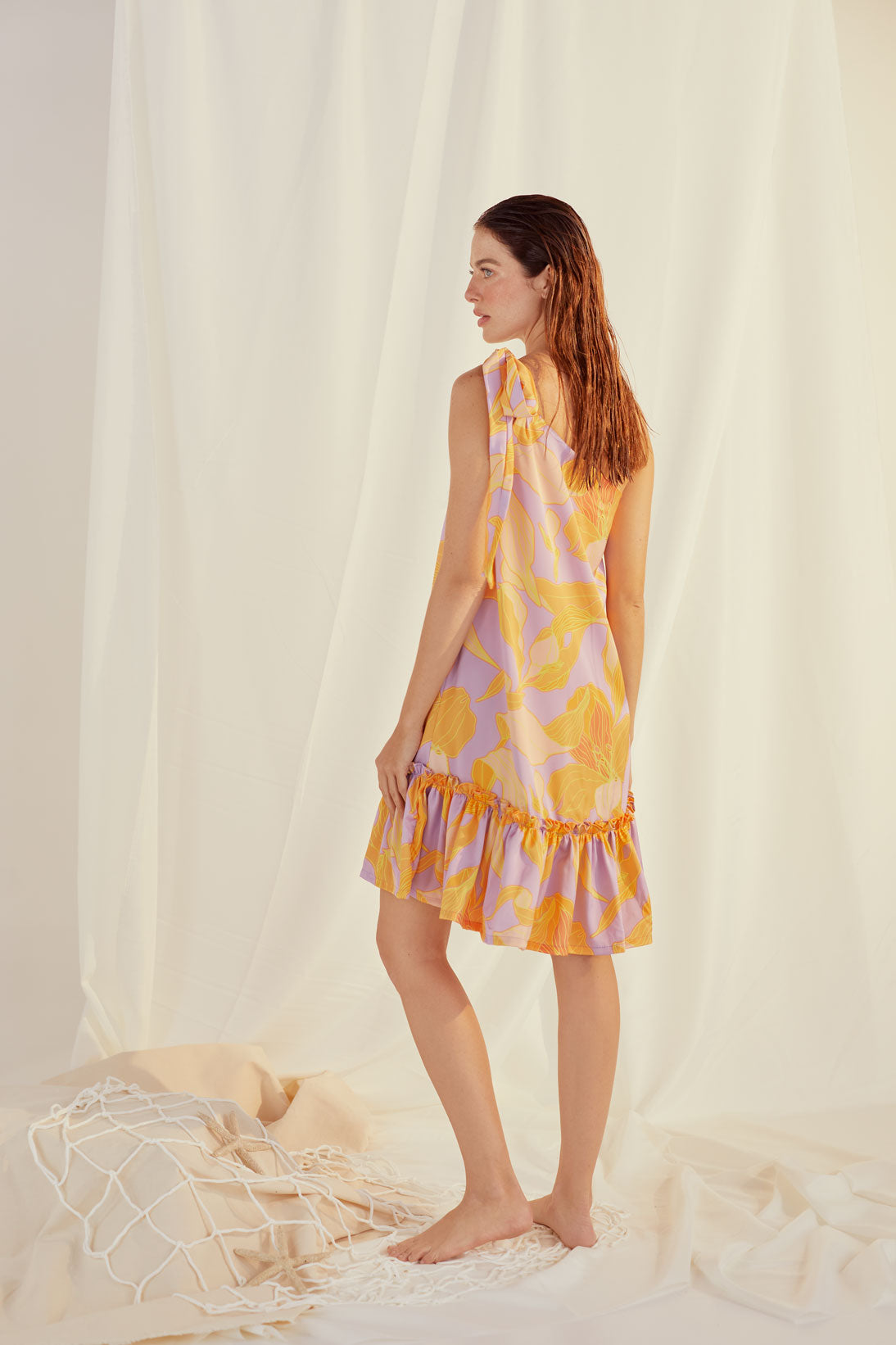 VILMA VESTIDO CORTO ARANDELA FLOREADO