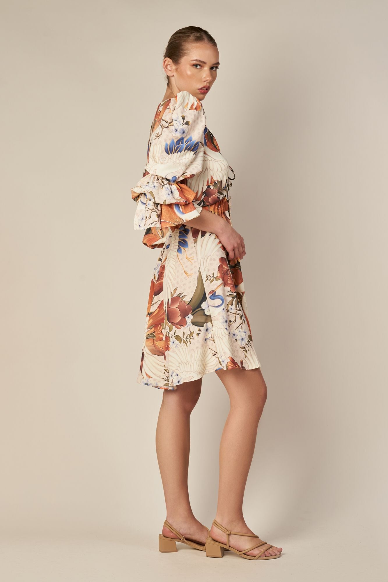 BECA SHORT DRESS AVES BEIGE S