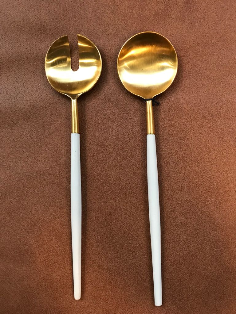 White & Gold Serving Set
