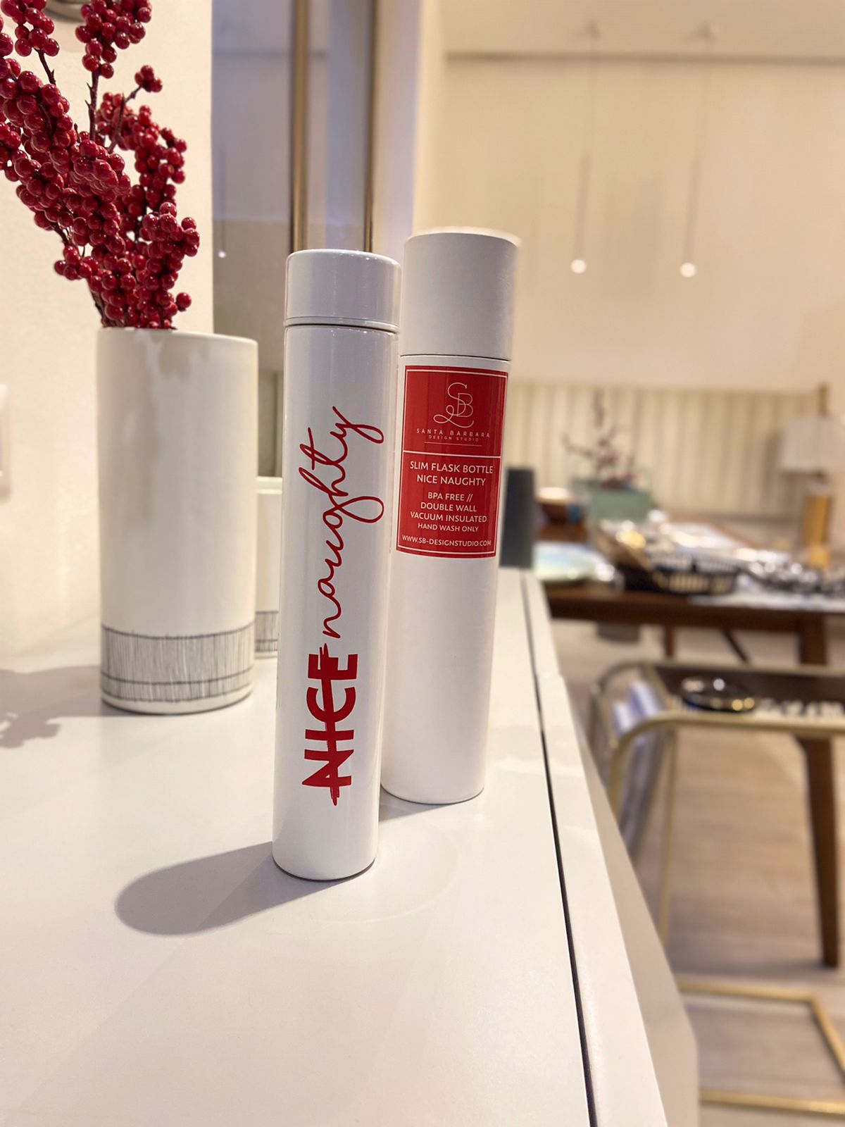 FLASK BOTTLE NICE NAUGHTY - BOTELLA NAVIDAD