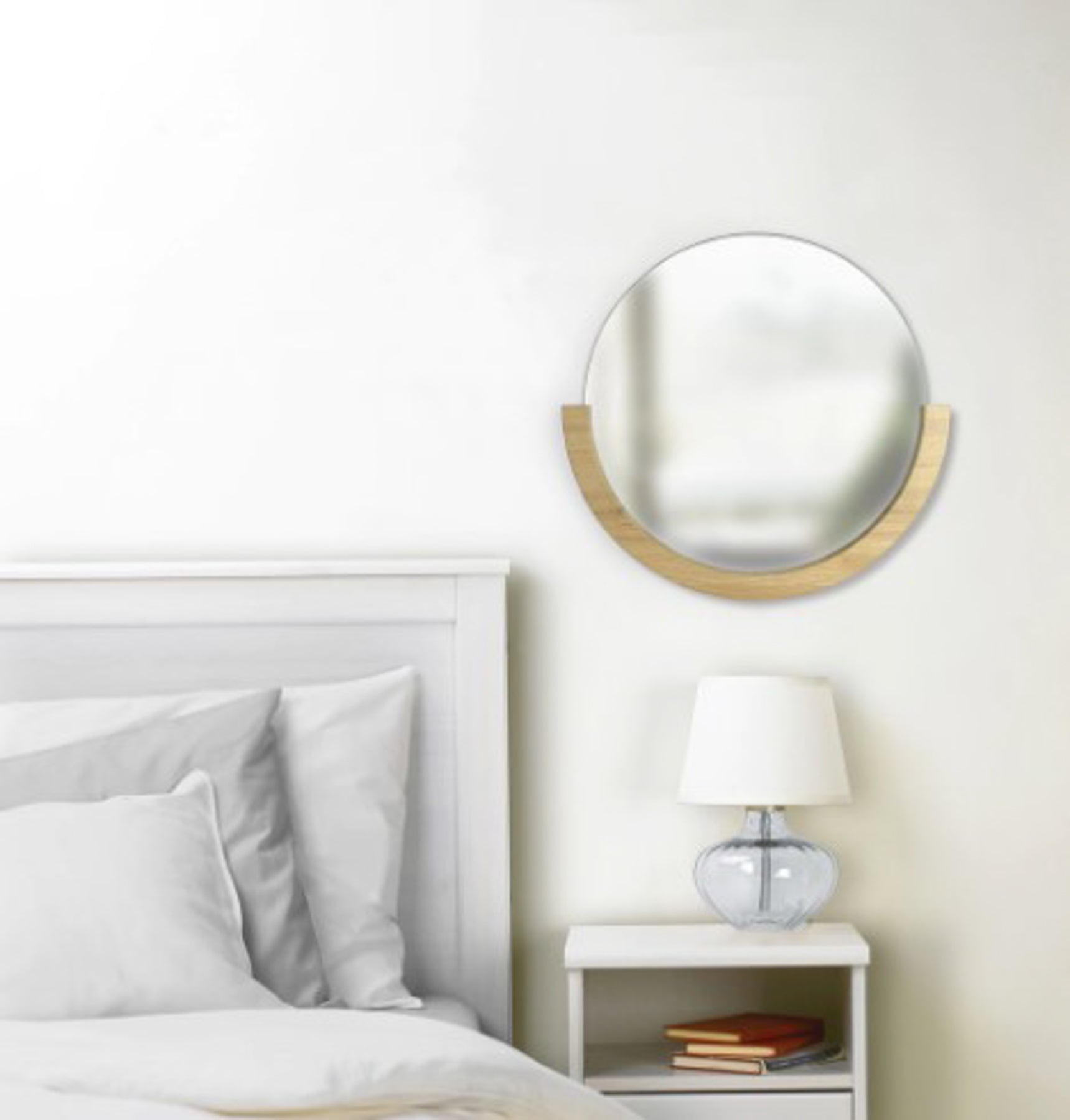 Mira Wall Mirror with natural Wood