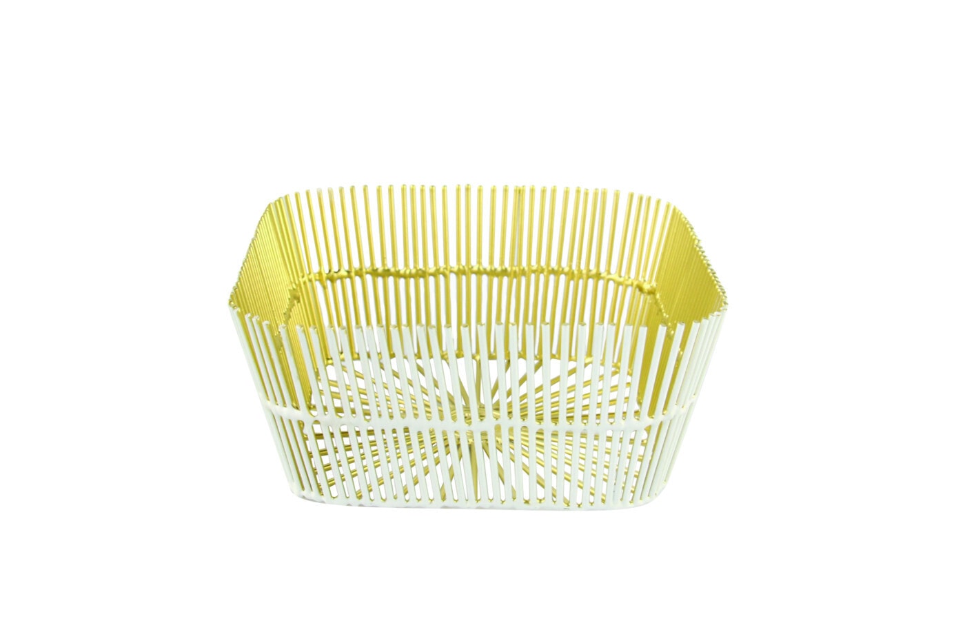 White & Gold Wire Baskets