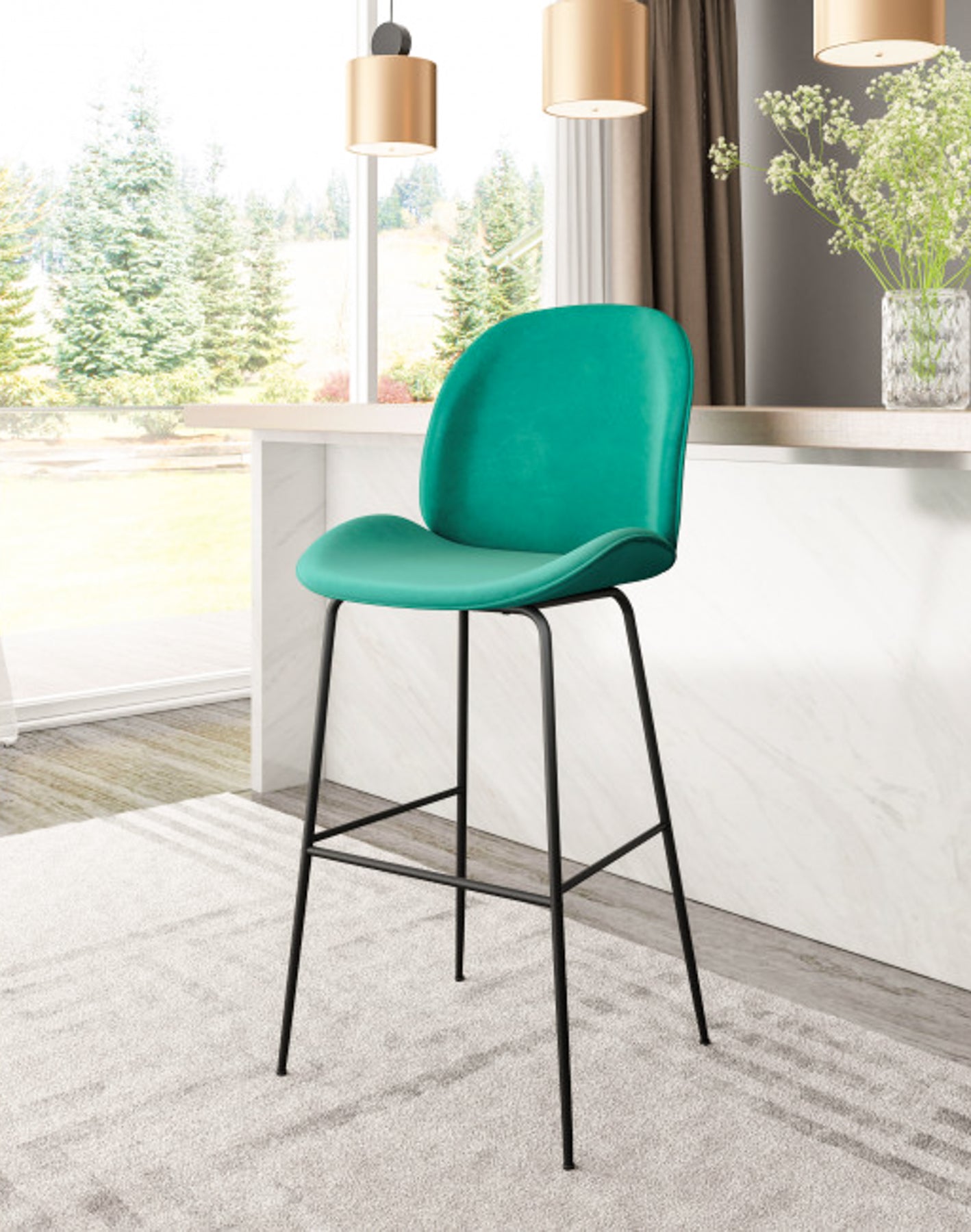 Miles Bar Chair - Green