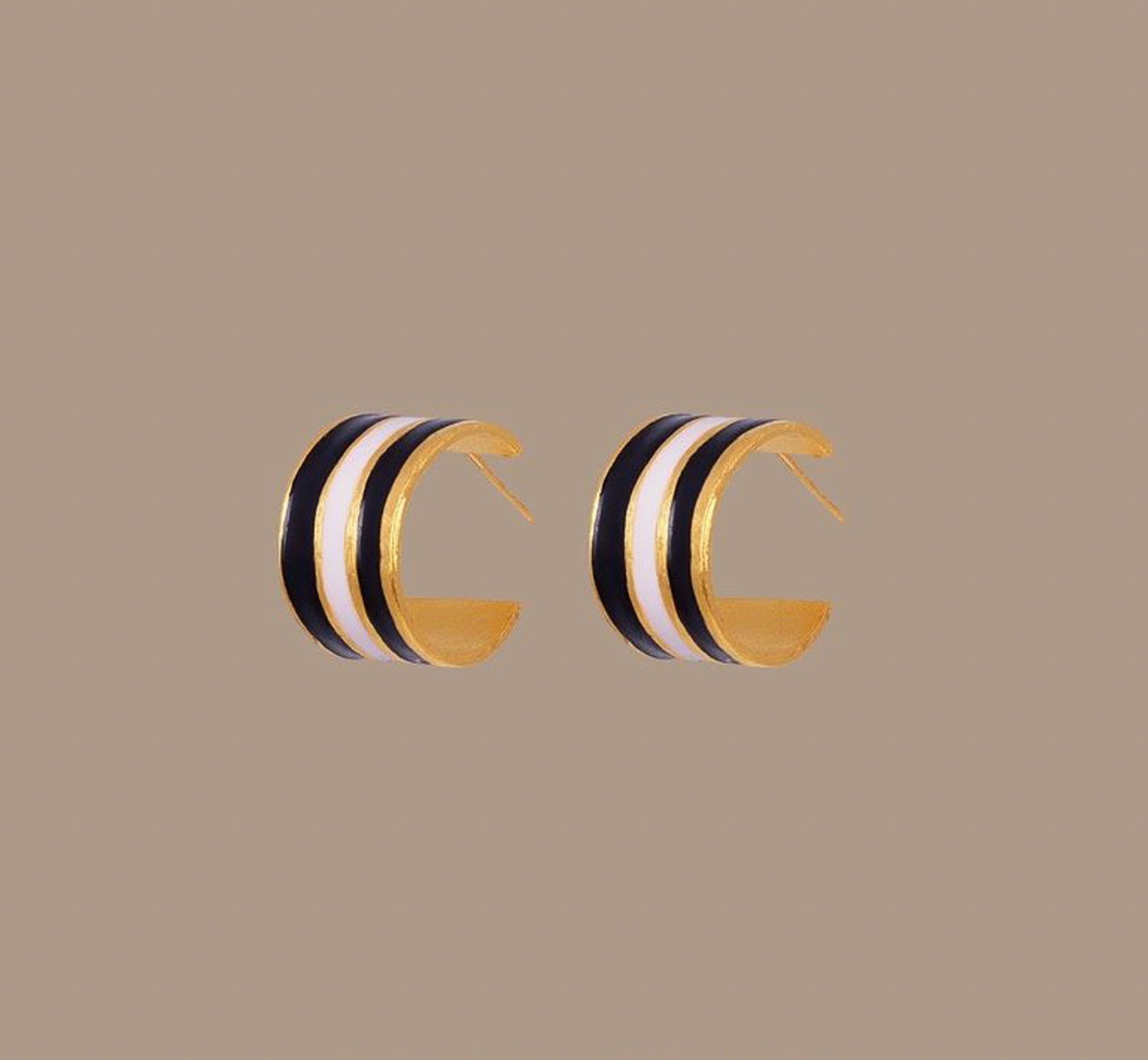 Linea Hoops / Striped Earrings