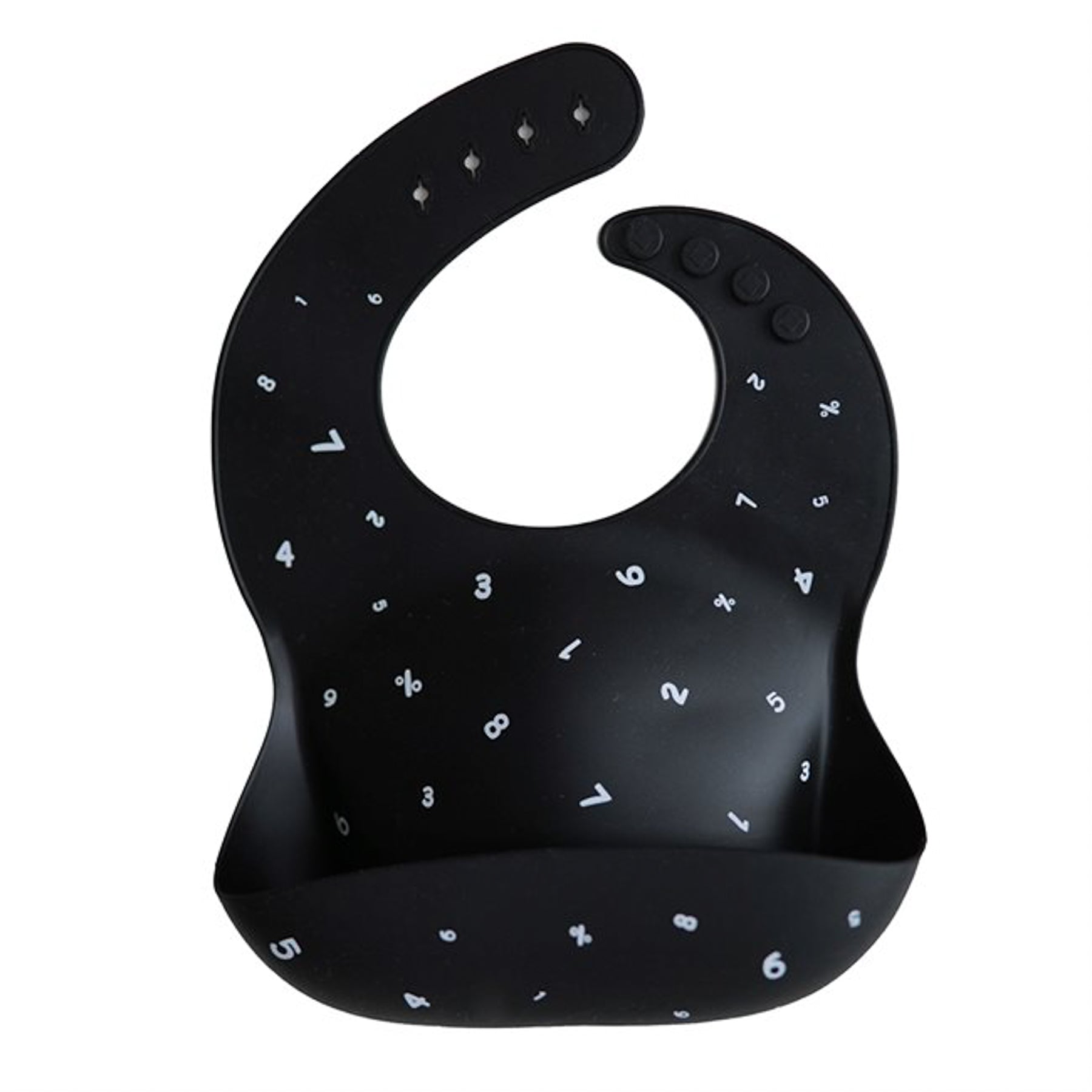 Babero Mushie Silicone Bib White Letters