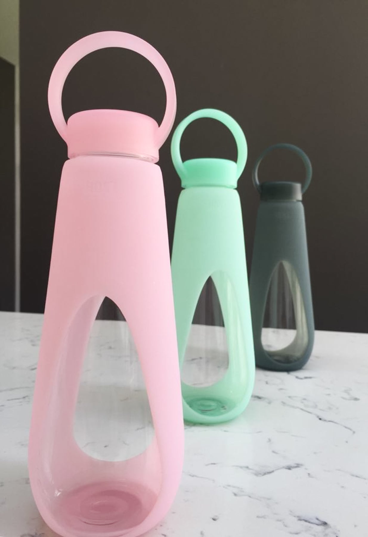 Revive Pink Glass Water Bottle With Silicone