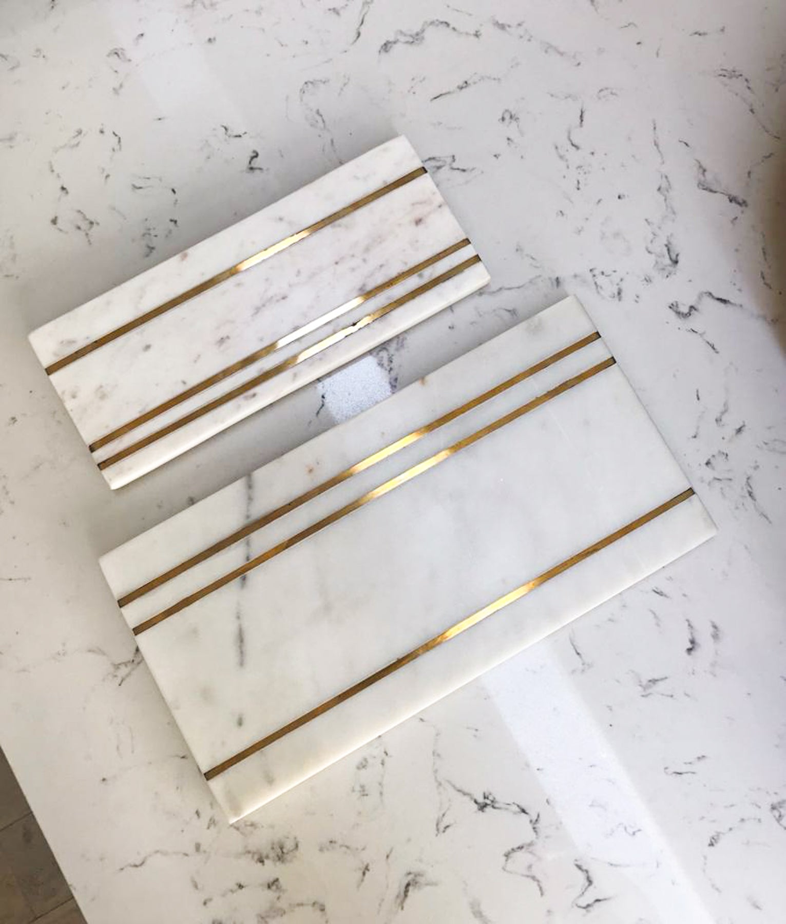 Marble & Brass Inlay Food Board