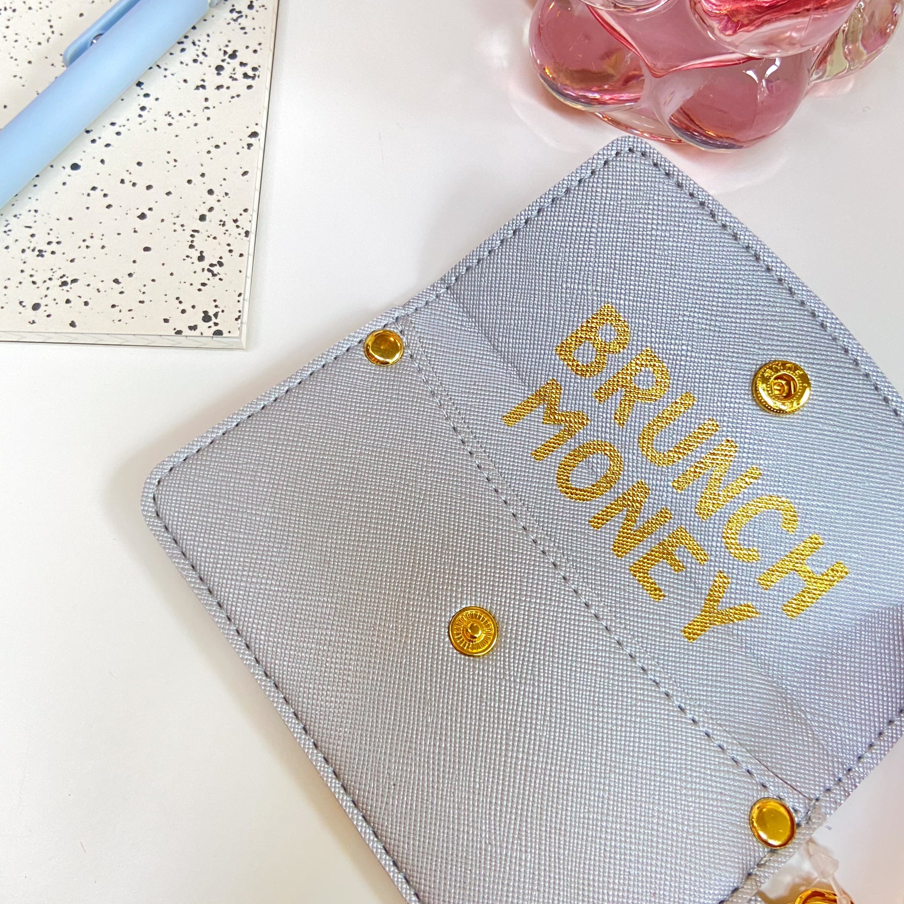 CREDIT CARD POUCH - SLVR ROSE