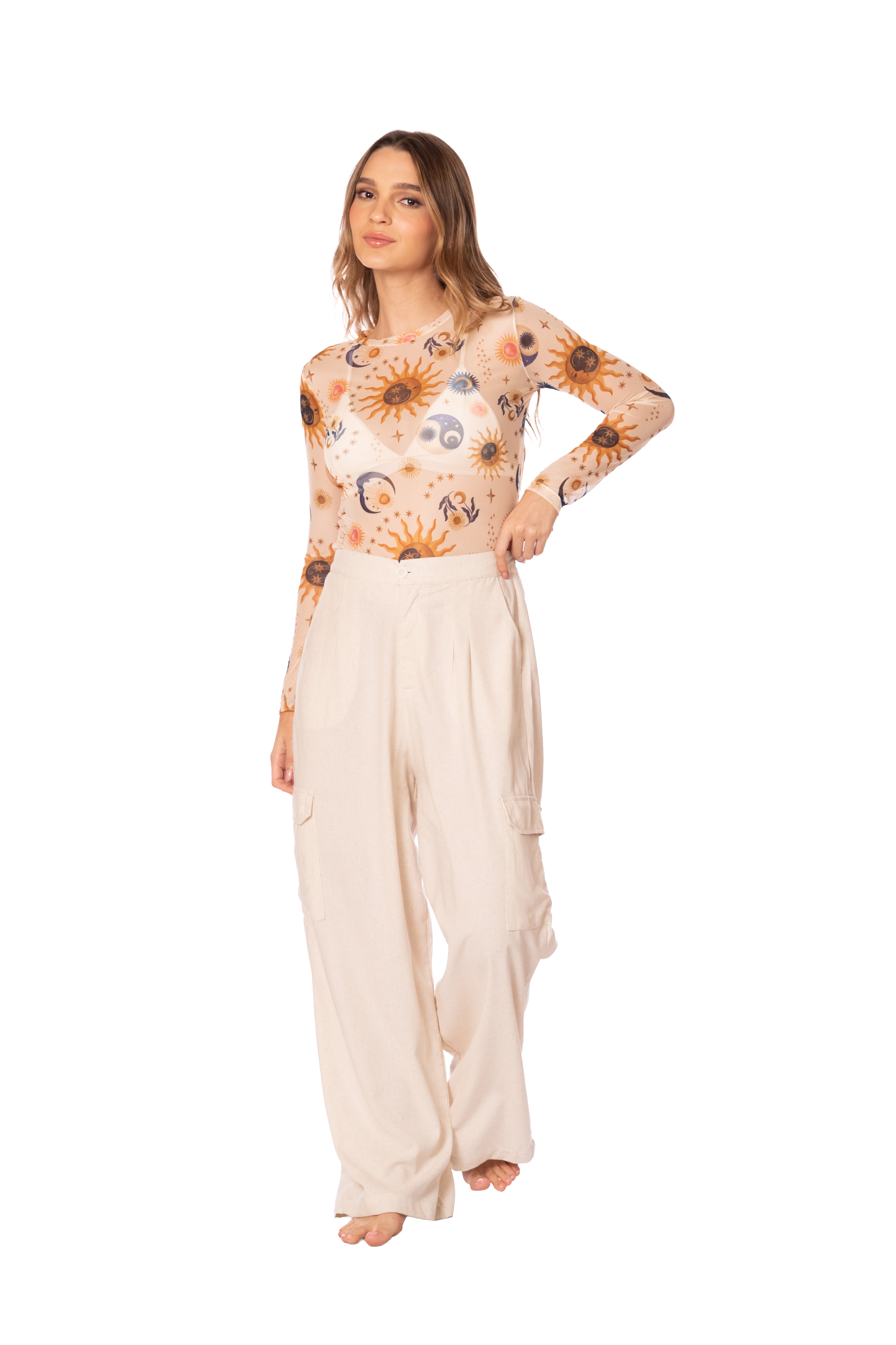 SOL Y LUNA MESH LONG SHIRT