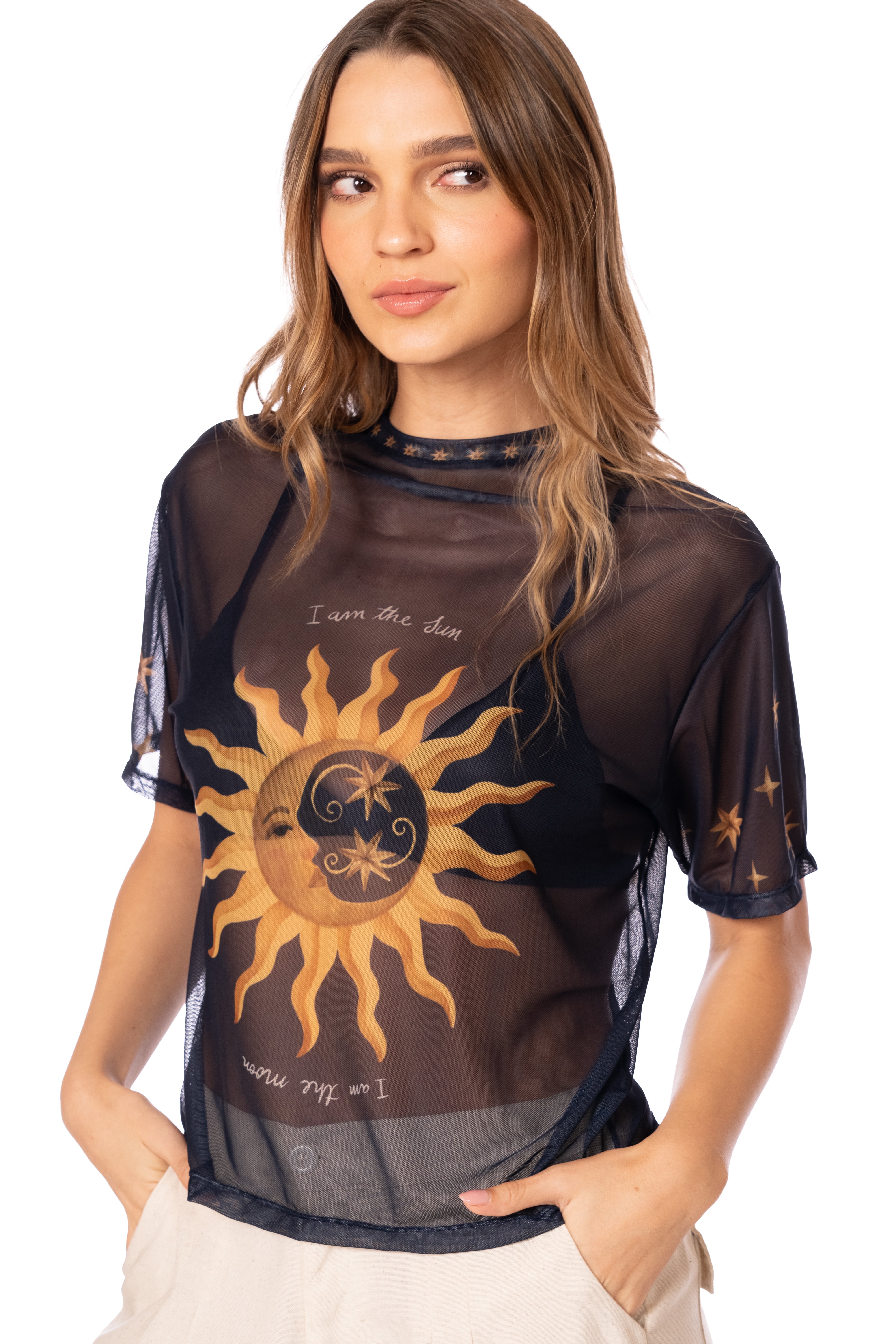 SOL Y LUNA MESH SHIRT
