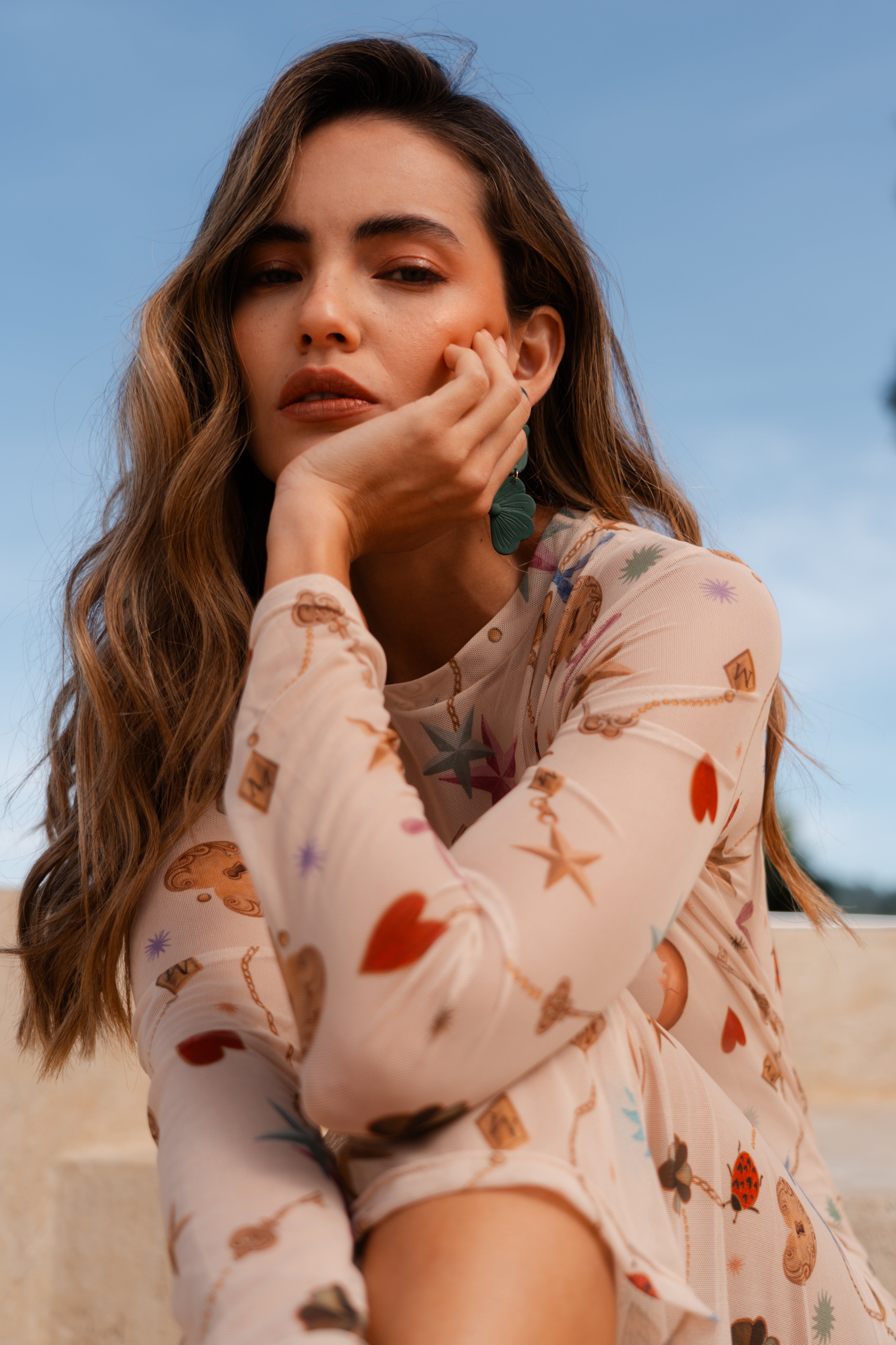 LUCKY CHARM MESH LONG DRESS