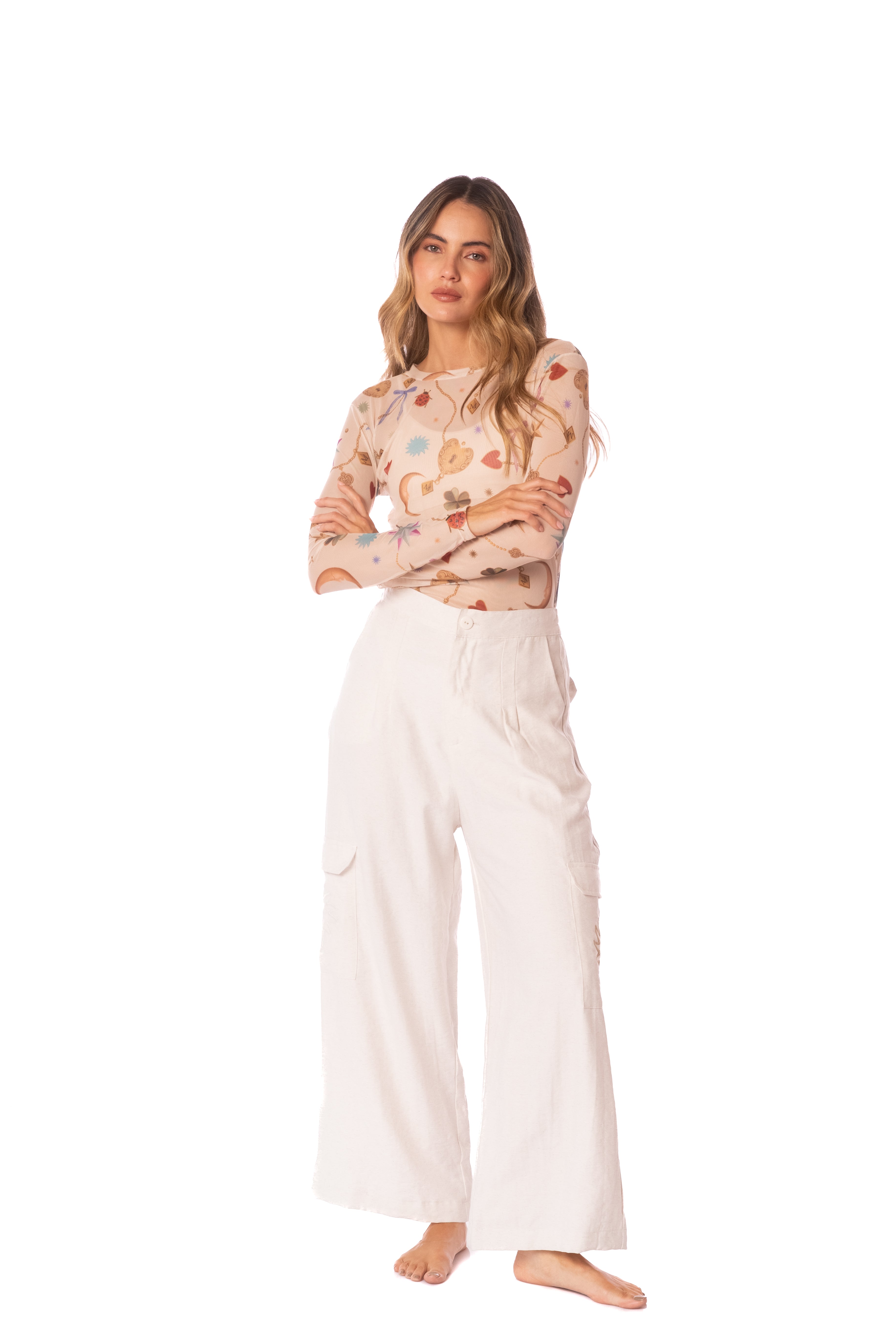 LUCKY CHARM MESH LONG SHIRT